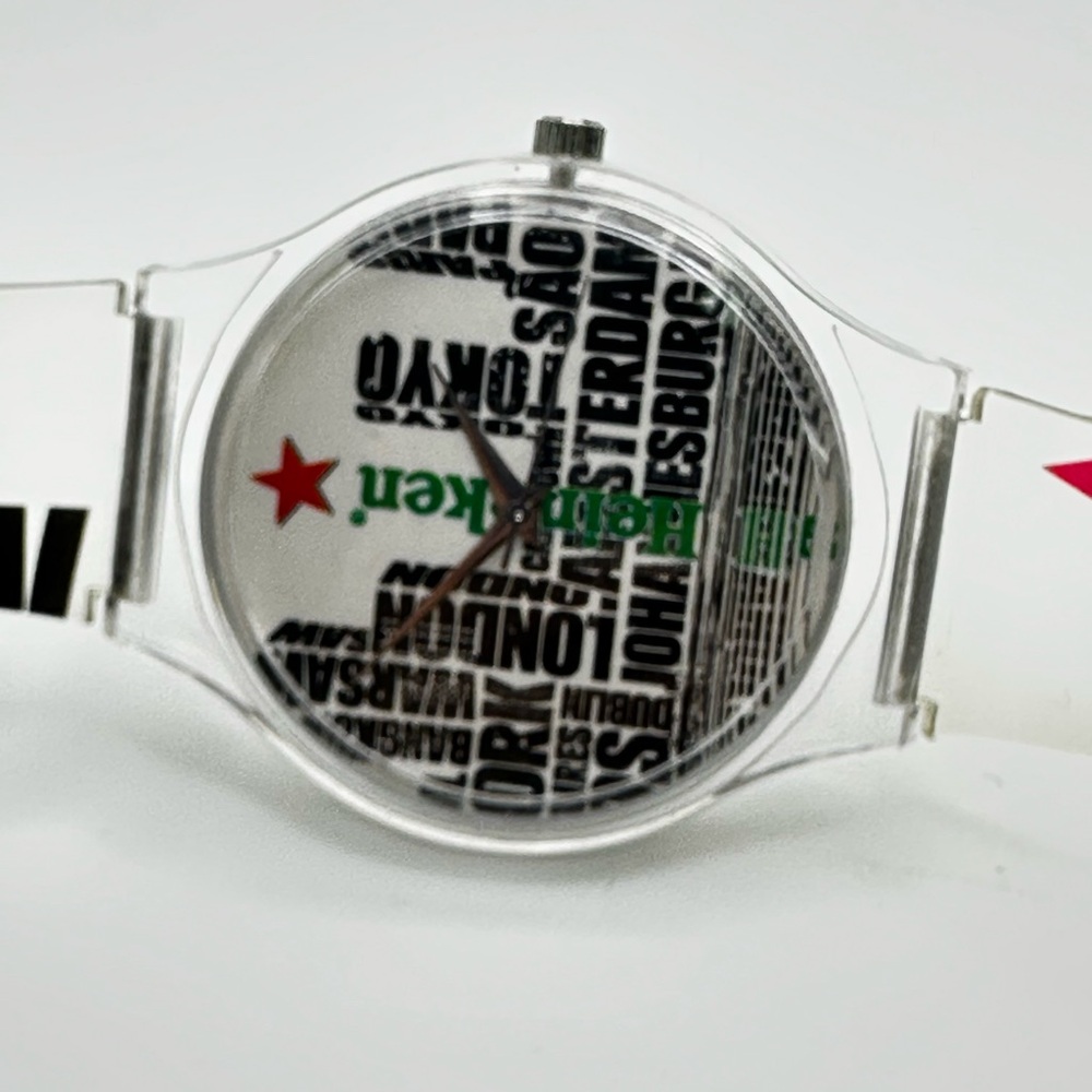 Heineken Promotional Watch – Clear Case & Strap – World Cities Dial